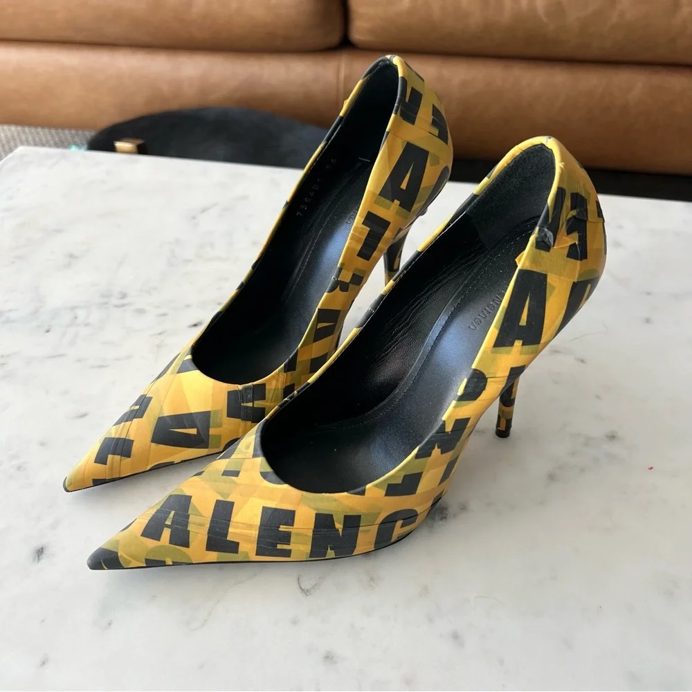 Balenciaga Yellow Tape Heels - Picture 8 of 9